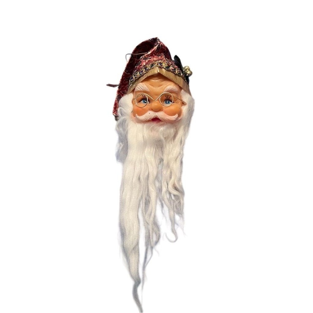 Vintage Santa Claus Christmas Ornament Large Red Hanging Decor 17" old world